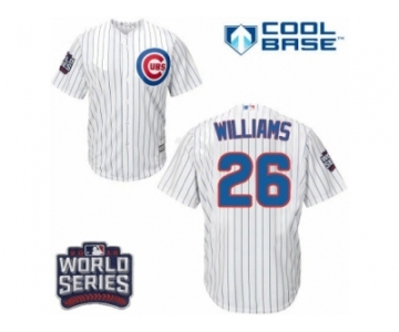 Youth Majestic Chicago Cubs #26 Billy Williams Authentic White Home 2016 World Series Bound Cool Base MLB Jersey