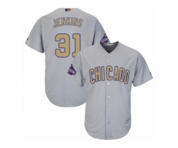 Youth Majestic Chicago Cubs #31 Fergie Jenkins Authentic Gray 2017 Gold Champion Cool Base MLB Jersey