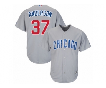 Youth Majestic Chicago Cubs #37 Brett Anderson Replica Grey Road Cool Base MLB Jersey