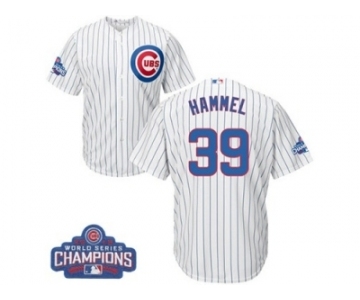 Youth Majestic Chicago Cubs #39 Jason Hammel Authentic White Home 2016 World Series Champions Cool Base MLB Jersey