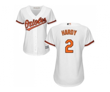 Women's Baltimore Orioles #2 J.J. Hardy White Home Stitched MLB Jersey
