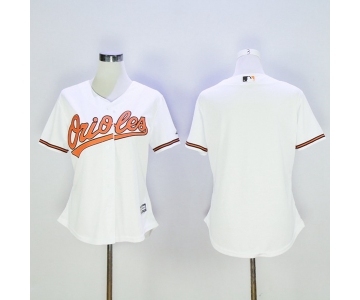Women's Baltimore Orioles Majestic Blank White Home Cool Base Jersey