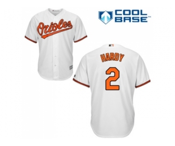 Youth Baltimore Orioles #2 J.J. Hardy White Cool Base Stitched MLB Jersey