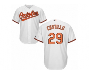 Youth Majestic Baltimore Orioles #29 Welington Castillo Authentic White Home Cool Base MLB Jersey