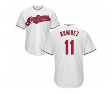 Youth Majestic Cleveland Indians #11 Jose Ramirez Authentic White Home Cool Base MLB Jersey