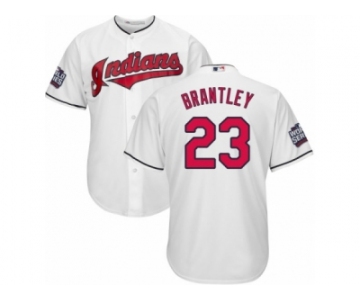 Youth Majestic Cleveland Indians #23 Michael Brantley Authentic White Home 2016 World Series Bound Cool Base MLB Jersey