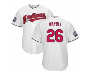 Youth Majestic Cleveland Indians #26 Mike Napoli Authentic White Home 2016 World Series Bound Cool Base MLB Jersey