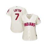 Women's Cleveland Indians #7 Kenny Lofton Cream Alternate Stitched MLB Jersey