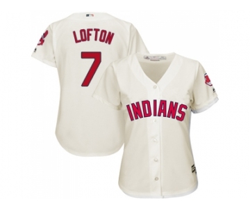 Women's Cleveland Indians #7 Kenny Lofton Cream Alternate Stitched MLB Jersey