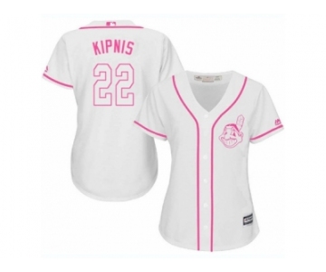 Women's Majestic Cleveland Indians #22 Jason Kipnis Authentic White Fashion Cool Base MLB Jersey