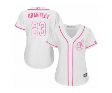 Women's Majestic Cleveland Indians #23 Michael Brantley Authentic White Fashion Cool Base MLB Jersey