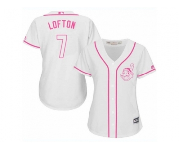 Women's Majestic Cleveland Indians #7 Kenny Lofton Authentic White Fashion Cool Base MLB Jersey