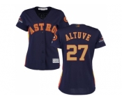 Women Houston Astros #27 Jose Altuve Navy Blue 2018 Gold Program Cool Base Stitched MLB Jersey