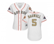 Women Houston Astros #5 Jeff Bagwell White 2018 Gold Program Cool Base Stitched Baseball jersey