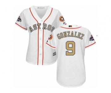 Women Houston Astros #9 Marwin Gonzalez White 2018 Gold Program Cool Base Stitched Baseball jersey