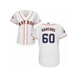 Women Majestic Houston Astros #60 Dallas Keuchel Replica White Home 2017 World Series Bound Cool Base MLB Jersey
