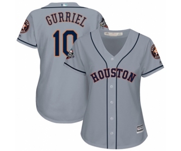 Women's Houston Astros #10 Yuli Gurriel Authentic Grey Road Cool Base 2019 World Series Bound Baseball Jersey