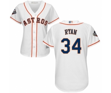 Women's Houston Astros #34 Nolan Ryan Authentic White Home Cool Base 2019 World Series Bound Baseball Jersey