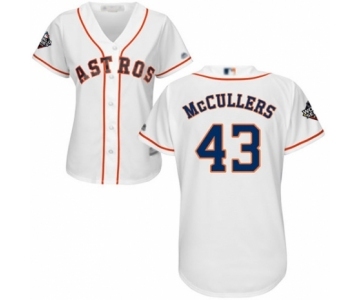 Women's Houston Astros #43 Lance McCullers Authentic White Home Cool Base 2019 World Series Bound Baseball Jersey