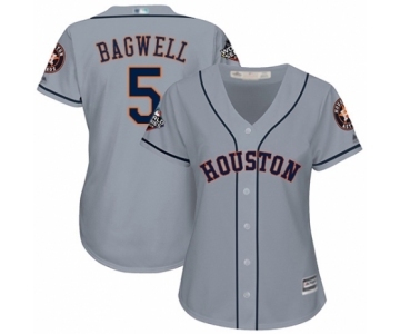 Women's Houston Astros #5 Jeff Bagwell Authentic Grey Road Cool Base 2019 World Series Bound Baseball Jersey