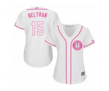 Women's Majestic Houston Astros #15 Carlos Beltran Authentic White Fashion Cool Base MLB Jersey