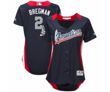 Women's Majestic Houston Astros #2 Alex Bregman Game Navy Blue American League 2018 MLB All-Star MLB Jersey