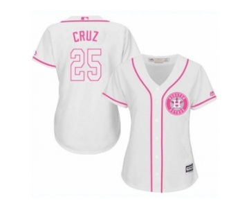 Women's Majestic Houston Astros #25 Jose Cruz Jr. Authentic White Fashion Cool Base MLB Jersey