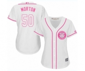 Women's Majestic Houston Astros #50 Charlie Morton Authentic White Fashion Cool Base MLB Jersey