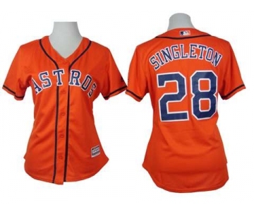 women mlb jerseys houston astros #28 singleton orange