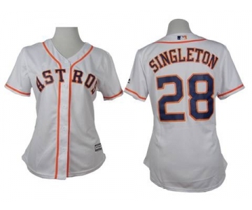 women mlb jerseys houston astros #28 singleton white