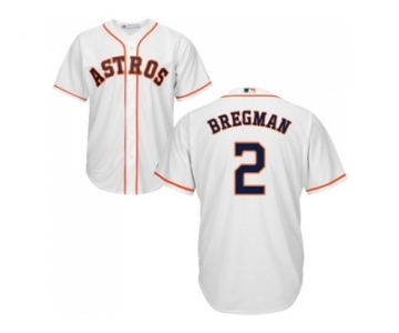 Youth Houston Astros #2 Alex Bregman White Cool Base Stitched MLB Jersey