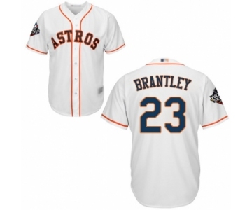 Youth Houston Astros #23 Michael Brantley Authentic White Home Cool Base 2019 World Series Bound Baseball Jersey