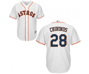 Youth Houston Astros #28 Robinson Chirinos Authentic White Home Cool Base Baseball Jersey