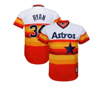 Youth Houston Astros #34 Nolan Ryan Majestic Orange Fashion Cooperstown Collection Cool Base Jersey