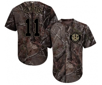 Youth Majestic Houston Astros #11 Evan Gattis Authentic Camo Realtree Collection Flex Base MLB Jersey