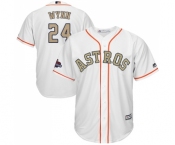 Youth Majestic Houston Astros #24 Jimmy Wynn Authentic White 2018 Gold Program Cool Base MLB Jersey