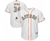 Youth Majestic Houston Astros #34 Nolan Ryan Authentic White 2018 Gold Program Cool Base MLB Jersey