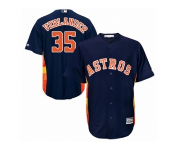 Youth Majestic Houston Astros #35 Justin Verlander Authentic Navy Blue Alternate Cool Base MLB Jersey