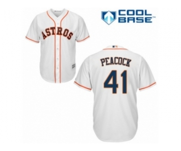 Youth Majestic Houston Astros #41 Brad Peacock Replica White Home Cool Base MLB Jersey