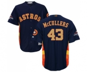 Youth Majestic Houston Astros #43 Lance McCullers Authentic Navy Blue Alternate 2018 Gold Program Cool Base MLB Jersey
