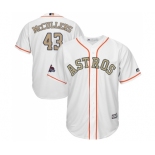 Youth Majestic Houston Astros #43 Lance McCullers Authentic White 2018 Gold Program Cool Base MLB Jersey