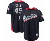 Youth Majestic Houston Astros #45 Gerrit Cole Game Navy Blue American League 2018 MLB All-Star MLB Jersey