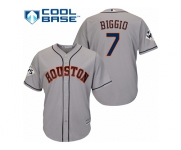 Youth Majestic Houston Astros #7 Craig Biggio Replica Grey Road 2017 World Series Bound Cool Base MLB Jersey