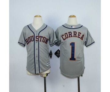 youth mlb jerseys houston astros #1 correa grey
