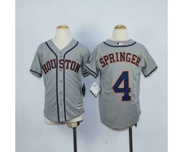 youth mlb jerseys houston astros #4 springer grey