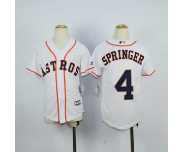 youth mlb jerseys houston astros #4 springer white