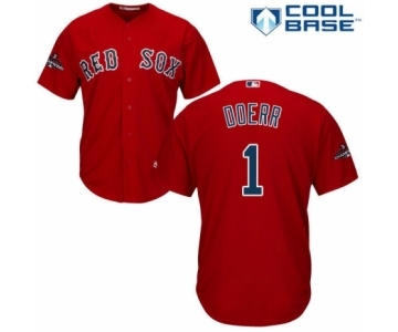 Youth Majestic Boston Red Sox #1 Bobby Doerr Authentic Red Alternate Home Cool Base 2018 World Series Champions MLB Jersey