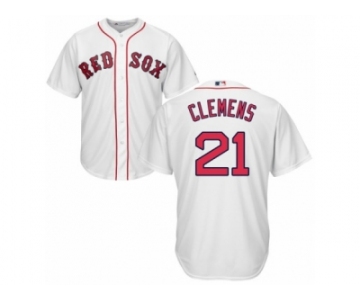 Youth Majestic Boston Red Sox #21 Roger Clemens Authentic White Home Cool Base MLB Jersey