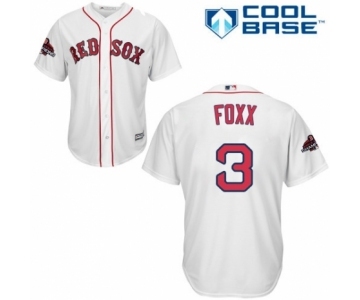 Youth Majestic Boston Red Sox #3 Jimmie Foxx Authentic White Home Cool Base 2018 World Series Champions MLB Jersey