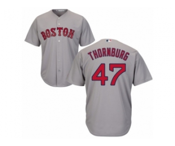 Youth Majestic Boston Red Sox #47 Tyler Thornburg Authentic Grey Road Cool Base MLB Jersey